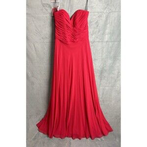 After Six style 6639 strapless Bridesmaid Prom Dress Size 6 color Flame (Red)